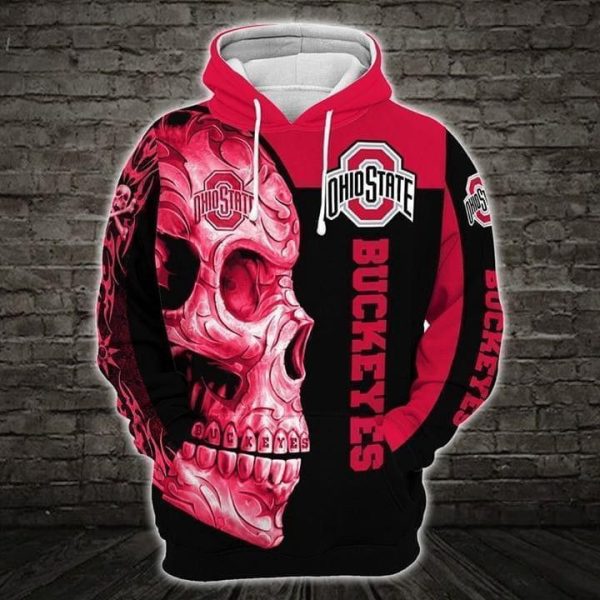 Ohio State Buckeyes Skull Hoodie Zip Hoodie Genxprint