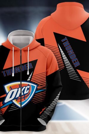 Oklahoma City Thunder Basketball 3D printed Sweatshirt Hoodie Zipped Hoodie Genxprint