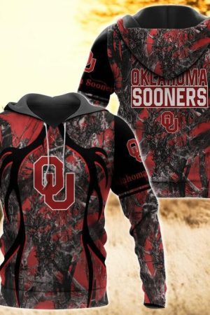 Oklahoma Sooners Camo Hunting 3D printed Sweatshirt Hoodie Zipped Hoodie Genxprint