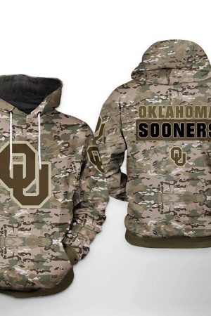 Oklahoma Sooners NCAA Camo Veteran Hoodie Genxprint