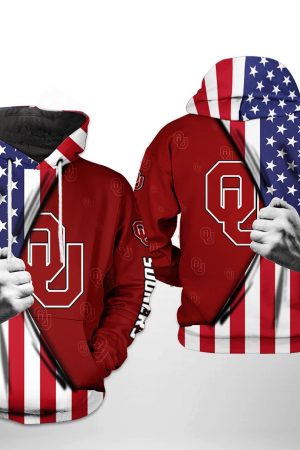 Oklahoma Sooners NCAA US Flag Hoodie Genxprint