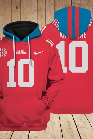 Ole Miss Rebels Football Custom 3D printed Sweatshirt Hoodie Zipped Hoodie Genxprint