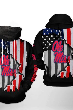 Ole Miss Rebels NCAA US Flag Hoodie Genxprint