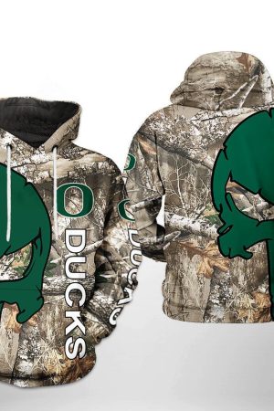Oregon Ducks NCAA Camo Veteran Hunting Hoodie Genxprint