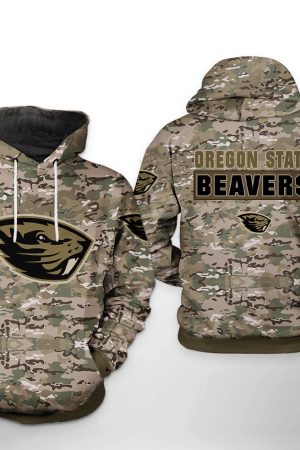 Oregon State Beavers NCAA Camo Hoodie Zip Hoodie Genxprint