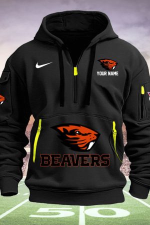 Oregon State Beavers Quarter Zip Hoodie Style Genxprint