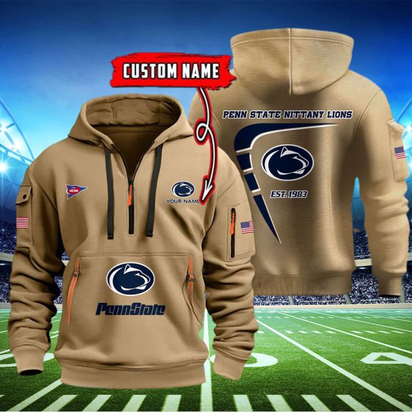 Penn State Nittany Lions Quarter Zip Hoodie Style Genxprint - Image 2