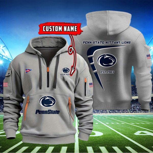 Penn State Nittany Lions Quarter Zip Hoodie Style Genxprint - Image 3