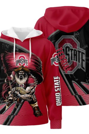 Personalized 3D All Over Print Hoodie Zip-Up Hoodie Ohio State Buckeyes Genxprint