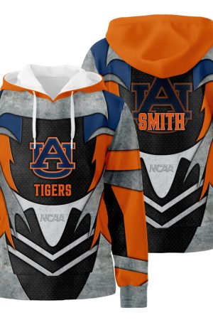 Personalized Auburn Tigers Metal 3D All Over Print Hoodie Zip-Up Hoodie Genxprint