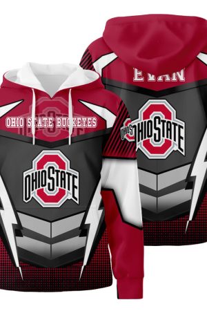 Personalized Buckeyes 3D All Over Print Hoodie Zip-Up Hoodie Custom Name Genxprint