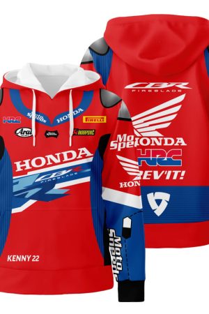Personalized Custom Name Honda Racing Wsbk 3D All Over Print Hoodie Zip-Up Hoodie Genxprint