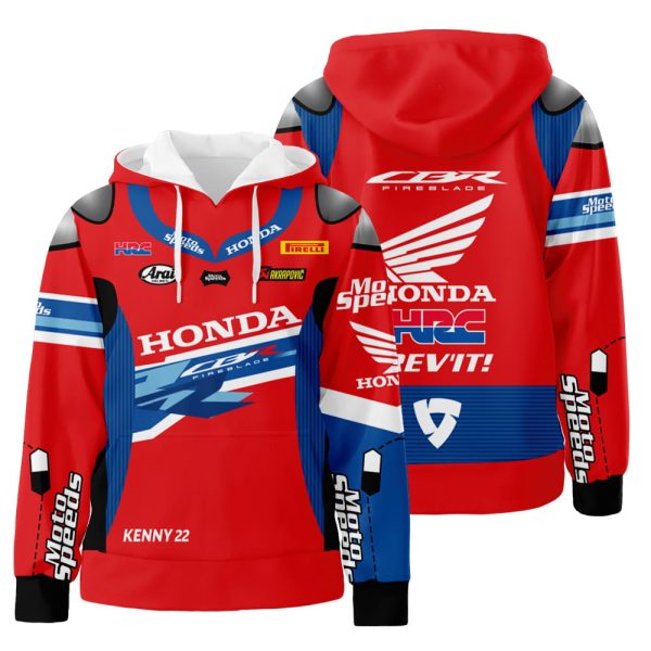 Personalized Custom Name Honda Racing Wsbk 3D All Over Print Hoodie Zip-Up Hoodie Genxprint