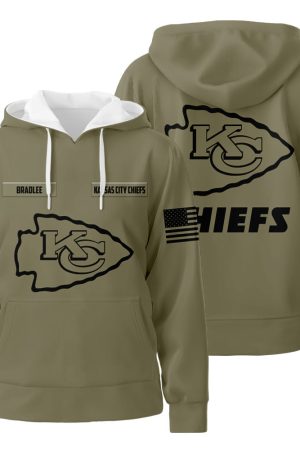 Personalized Custom Name Kansas City Chiefs Army Unisex 3D All Over Print Hoodie Zip-Up Hoodie Genxprint