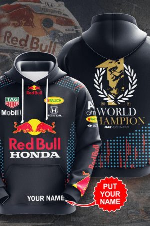 Personalized F1 World Champion Red Bull Honda All Over Print 3d Hoodie Genxprint