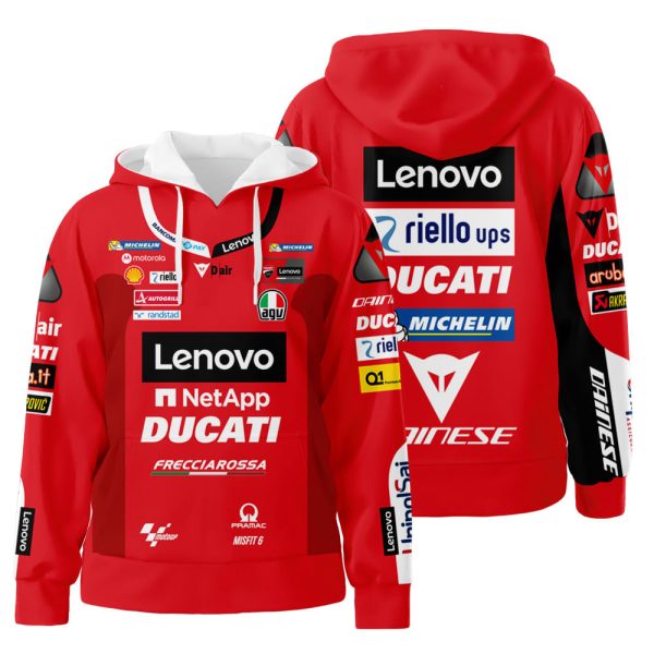 Personalized Lenovo Netapp Ducati Branded Unisex Custom 3D All Over Print Hoodie Zip-Up Hoodie Genxprint