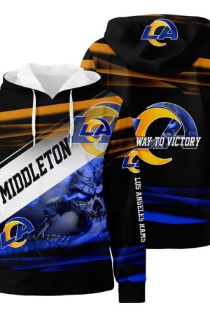 Personalized Los Angeles Rams Custom Name 3D All Over Print Hoodie Zip-Up Hoodie Genxprint