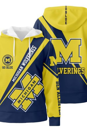 Personalized Michigan Wolverines Custom 3D All Over Print Hoodie Zip-Up Hoodie Genxprint