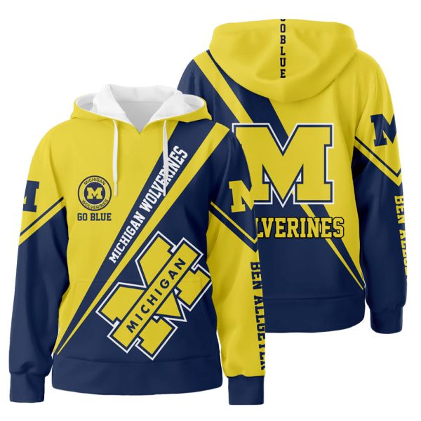 Personalized Michigan Wolverines Custom 3D All Over Print Hoodie Zip-Up Hoodie Genxprint