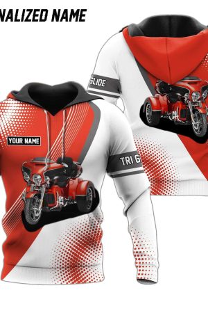 Personalized Name Tri Glide Rider Trike Motorcycle 3D printed Sweatshirt Hoodie Zipped Hoodie Genxprint