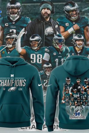 Philadelphia Eagles 2024 NFC Champions Locker Room Hoodie Genxprint