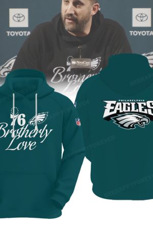 Philadelphia Eagles 76 Brotherly Love NFL Football Midnight Green Hoodie Genxprint