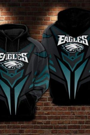 Philadelphia Eagles Black NFL Football Team Hoodie Genxprint