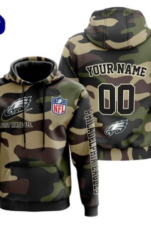 Philadelphia Eagles Camo NFL Football Team Hoodie Genxprint