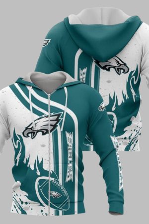Philadelphia Eagles Football Personalized 3D printed Sweatshirt Hoodie Zipped Hoodie Genxprint