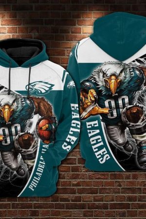 Philadelphia Eagles Mascot Player V1 NFL Football Team Hoodie Genxprint