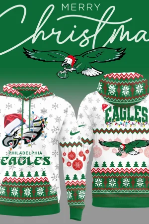 Philadelphia Eagles Merry Christmas NFL Football Team Green Hoodie Genxprint
