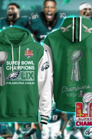 Philadelphia Eagles NFL Super Bowl LIX Champions Green Alternate Hoodie Genxprint