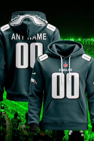 Philadelphia Eagles Personalized Name And Number NFL 3D Hoodie Style Genxprint