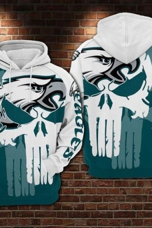 Philadelphia Eagles Punisher NFL Football Team Hoodie Genxprint
