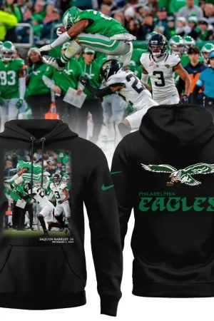 Philadelphia Eagles Saquon Barkley 26 NFL Football Team Black Hoodie Genxprint
