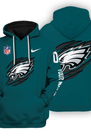 Philadelphia Eagles Scratch Logo NFL 3D Hoodie Genxprint