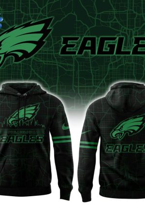 Philadelphia Eagles Skyline Black Hoodie Genxprint