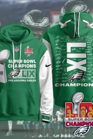 Philadelphia Eagles Super Bowl LIX Champions Green Alternate Hoodie Genxprint