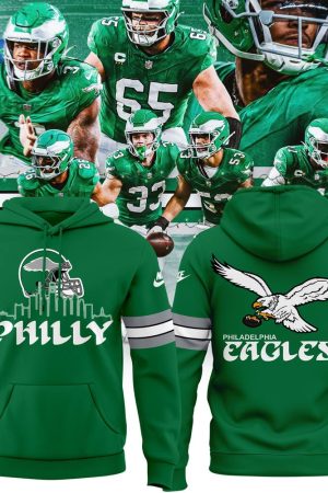 Philadelphia Eagles Kelly Green Threads Hoodie Genxprint