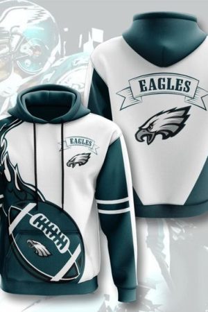 Philadelphia Eagles White V3 NFL Football Team Hoodie Genxprint