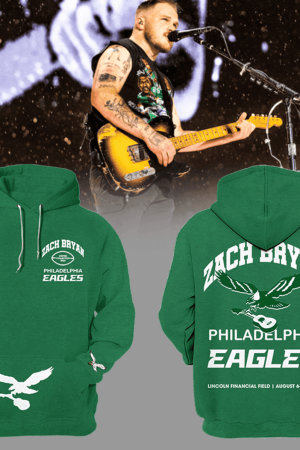 Philadelphia Eagles Zach Bryan x Eagles Kelly Green NFL 3D Hoodie Genxprint