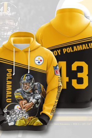 Pittsburgh Steelers 43 Polamalu NFL Football Team Hoodie Genxprint