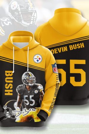 Pittsburgh Steelers 55 Bush NFL Football Team Hoodie Genxprint