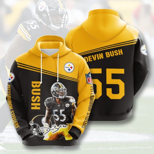 Pittsburgh Steelers 55 Bush NFL Football Team Hoodie Genxprint