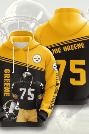 Pittsburgh Steelers 75 Joe Greene Hoodie Zip Hoodie Genxprint