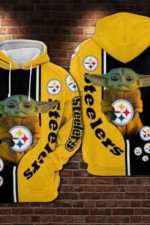 Pittsburgh Steelers Baby Yoda Hoodie Genxprint