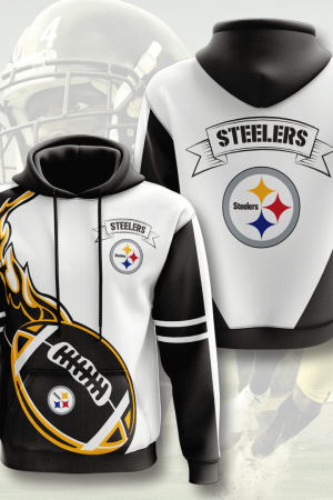 Pittsburgh Steelers Ball Fire V2 NFL Football Team Hoodie Genxprint