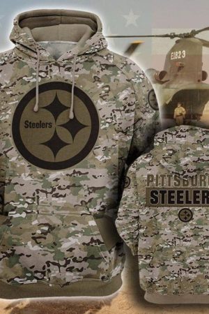 Pittsburgh Steelers Camo Hoodie Zip Hoodie Genxprint