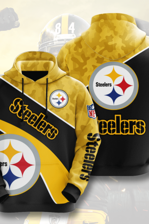 Pittsburgh Steelers Gold Camo NFL Football Team Hoodie Genxprint
