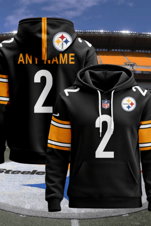 Pittsburgh Steelers Personalized Name And Number NFL 3D Hoodie Style Genxprint